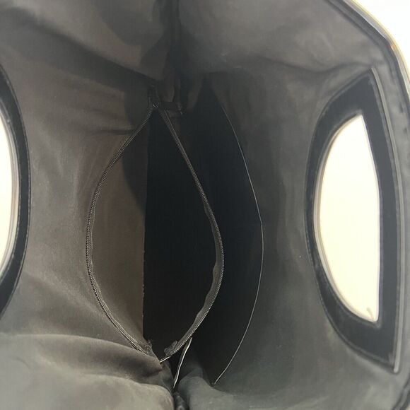 Beis Sherpa Black Messenger Tote Foldover Bag Adjustable Detachable Strap - Picture 6 of 8